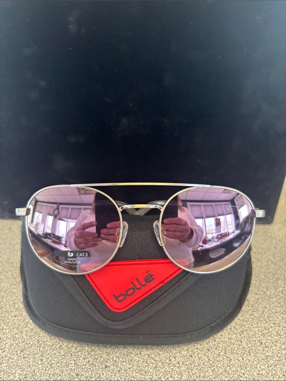 Bolle’ Sunglasses — Silver Frame with Pink Accents